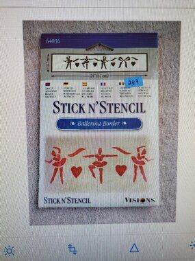 BALLERINA WALL BORDER Stick N' Stencil by Visions #64036 24" BNIB SEE PICTURES